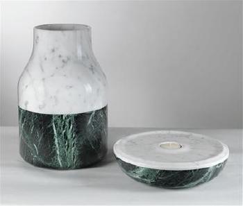A Carrara marble vase and bowl by 
																			Torsten Neeland